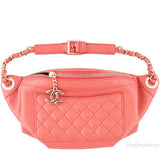 Fanny Pack Pink Lambskin Waist Belt Bag