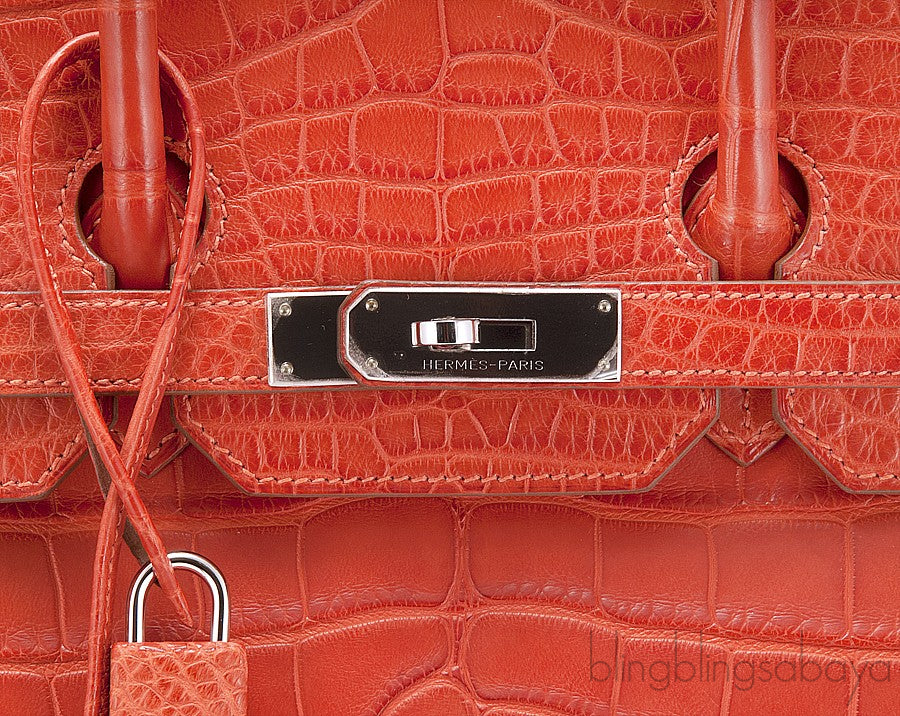 Birkin 35 Geranium Matte Crocodile