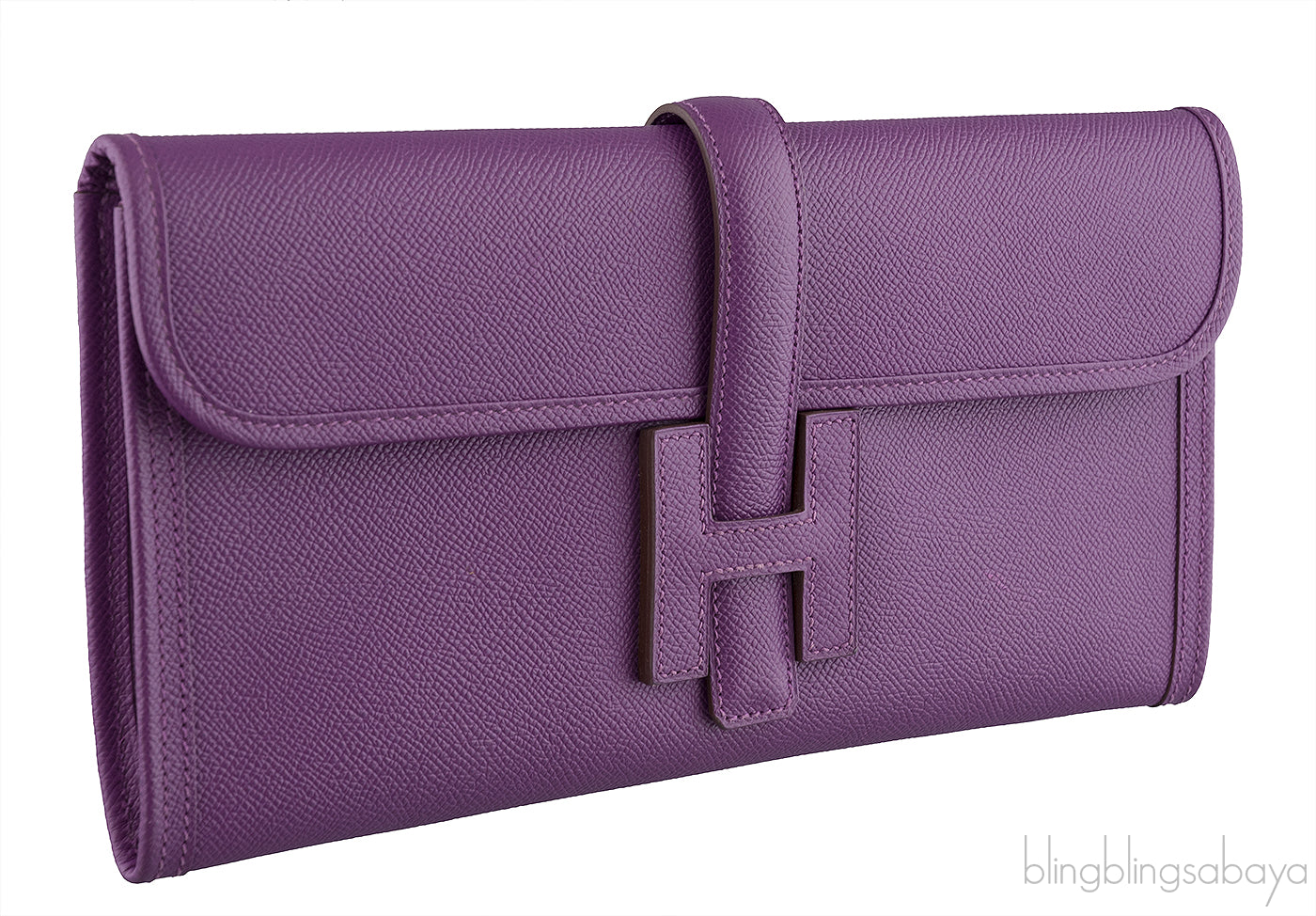 Jige Elan Clutch Epsom Anemone