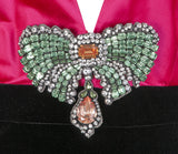 Gucci Fuchsia Pink Cotton and Black Velvet Gown