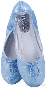 Metallic Blue Ballet Flat