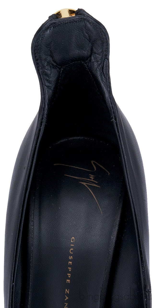 Black Ester Zipper Pumps