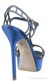 Blue Crystal Slingback Pump