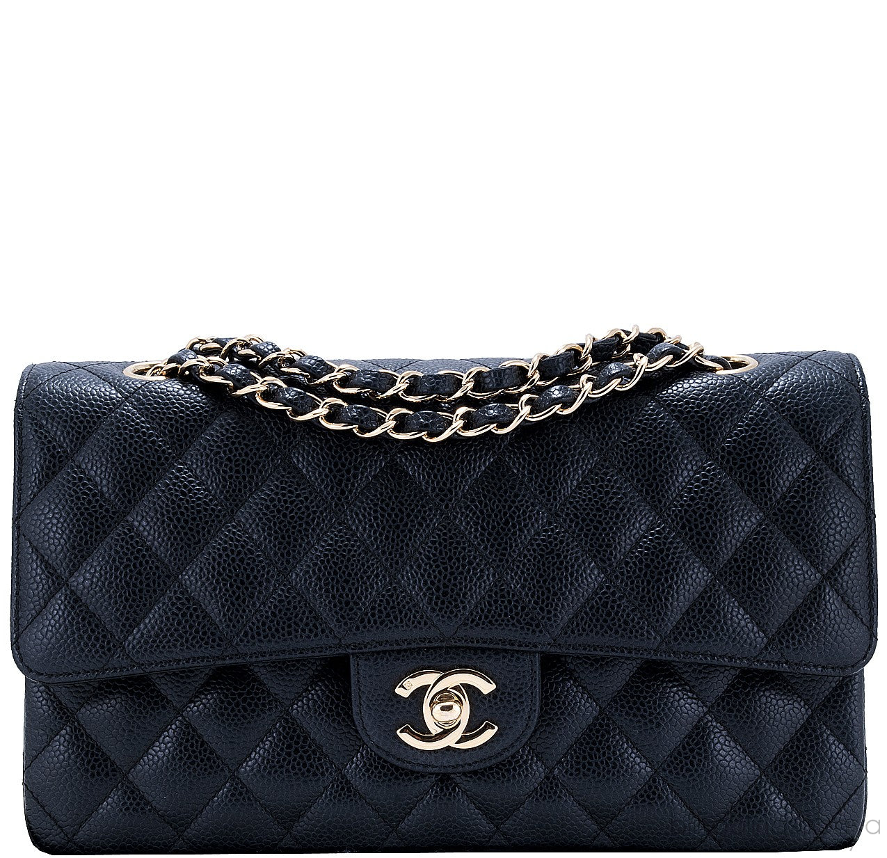 Classic CC Black Quilted Medium Flap