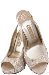 Gold Crystal Platform Heels