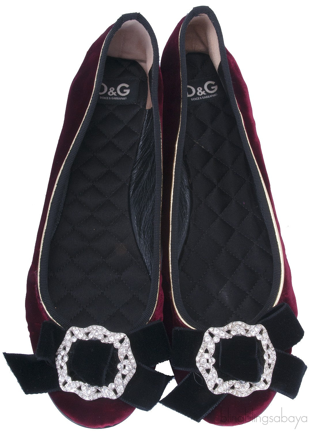 Maroon Velvet Bow Ballet Flat