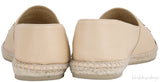 CC Beige & Black Leather Espadrille