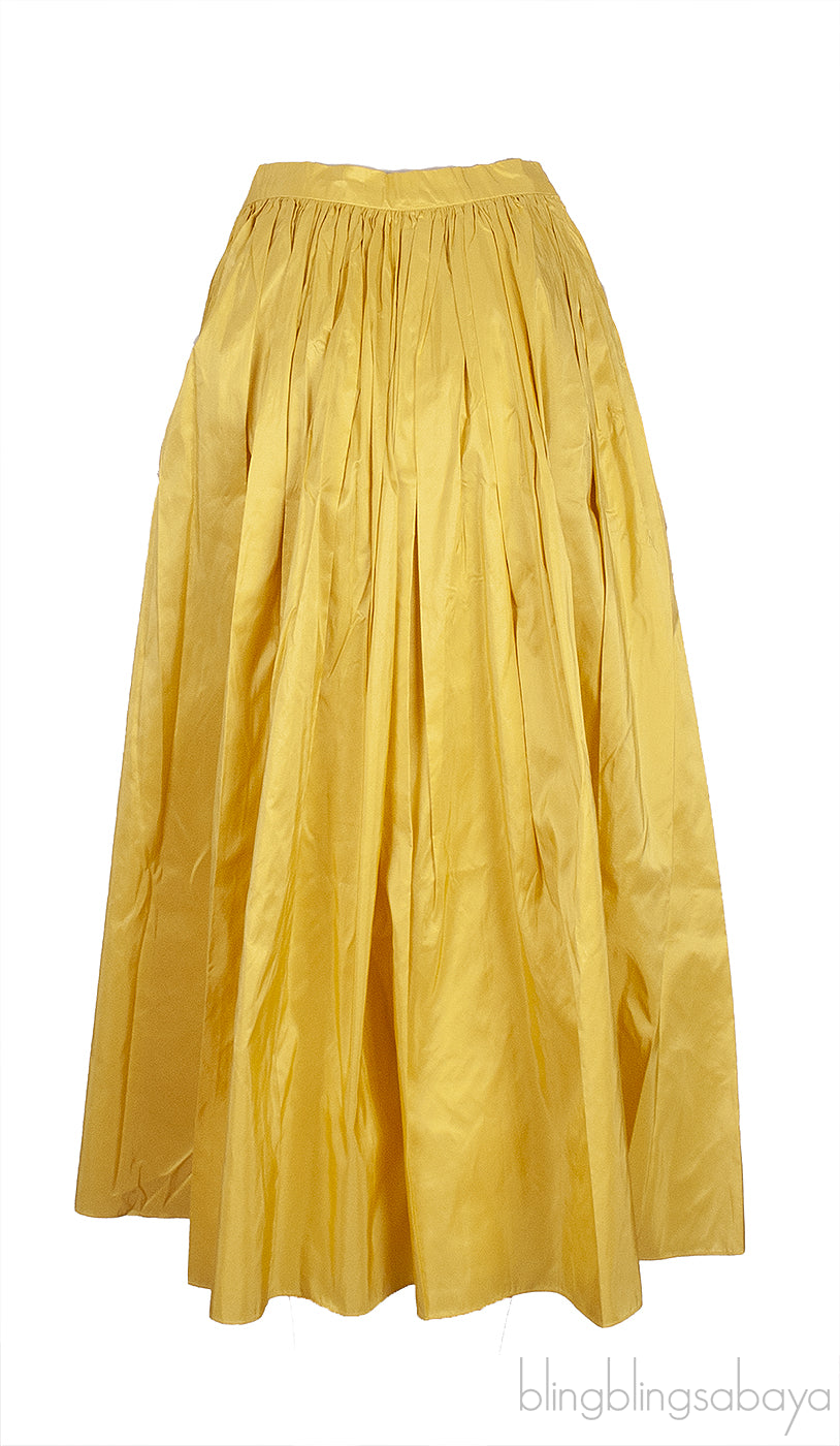 Yellow Silk Maxi Skirt