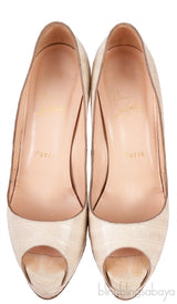 Alabastro Crocodile Peep Toe Pumps