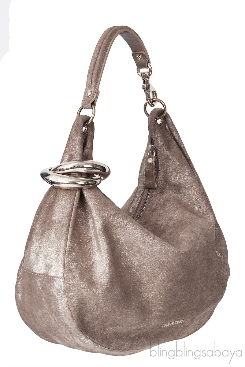 Metallic Brown Hobo Shoulder Bag