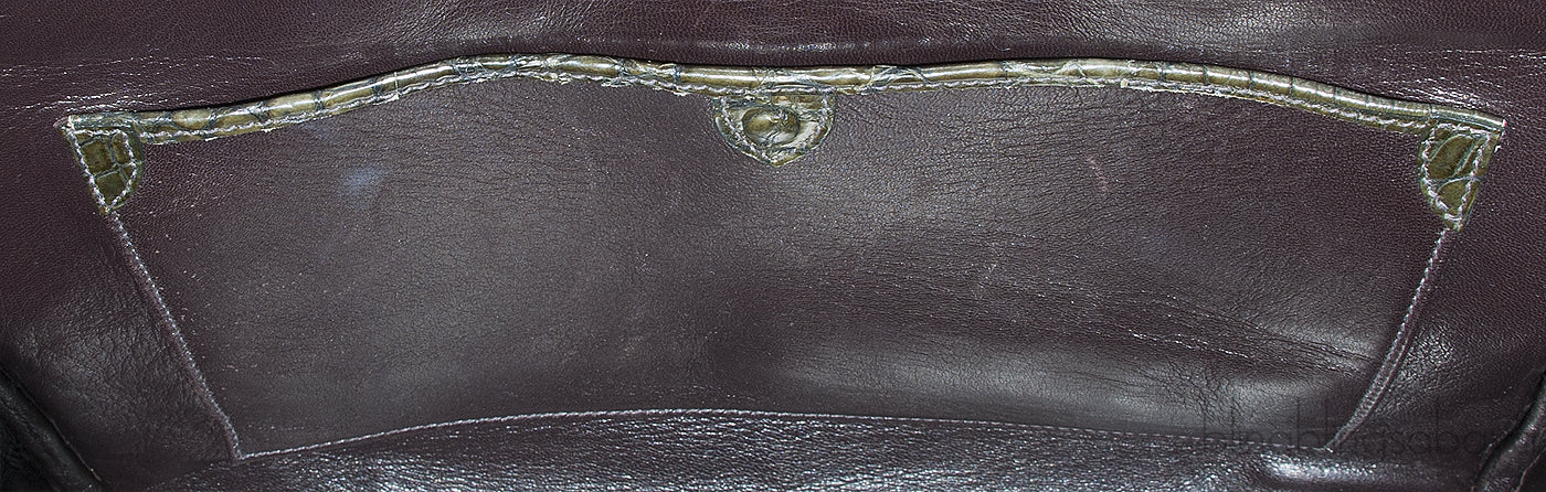 Ricky Alligator Moss Green Bag