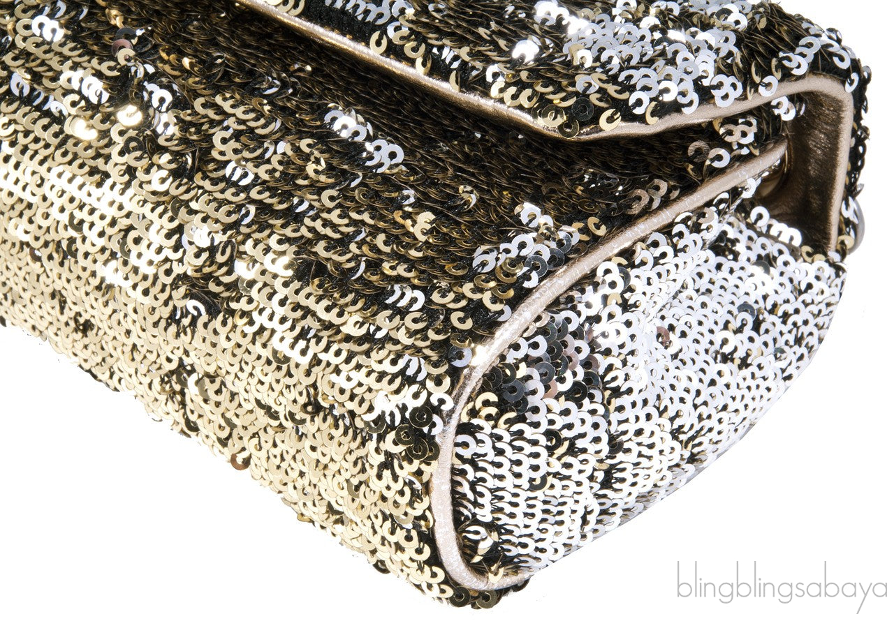 Sequined Leather Shoulder Bag
