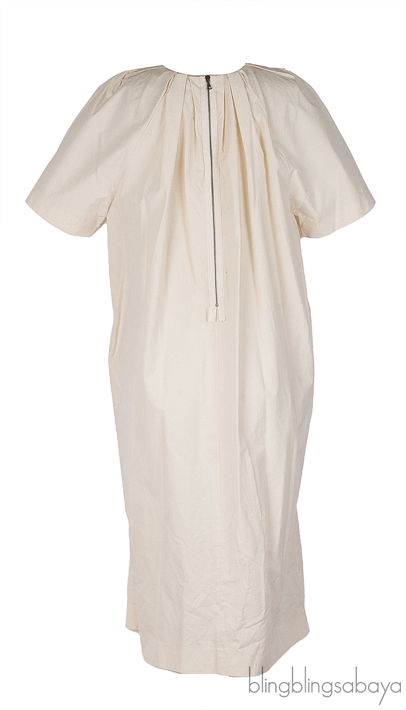 Marni Beige Plain Cotton Midi Dress
