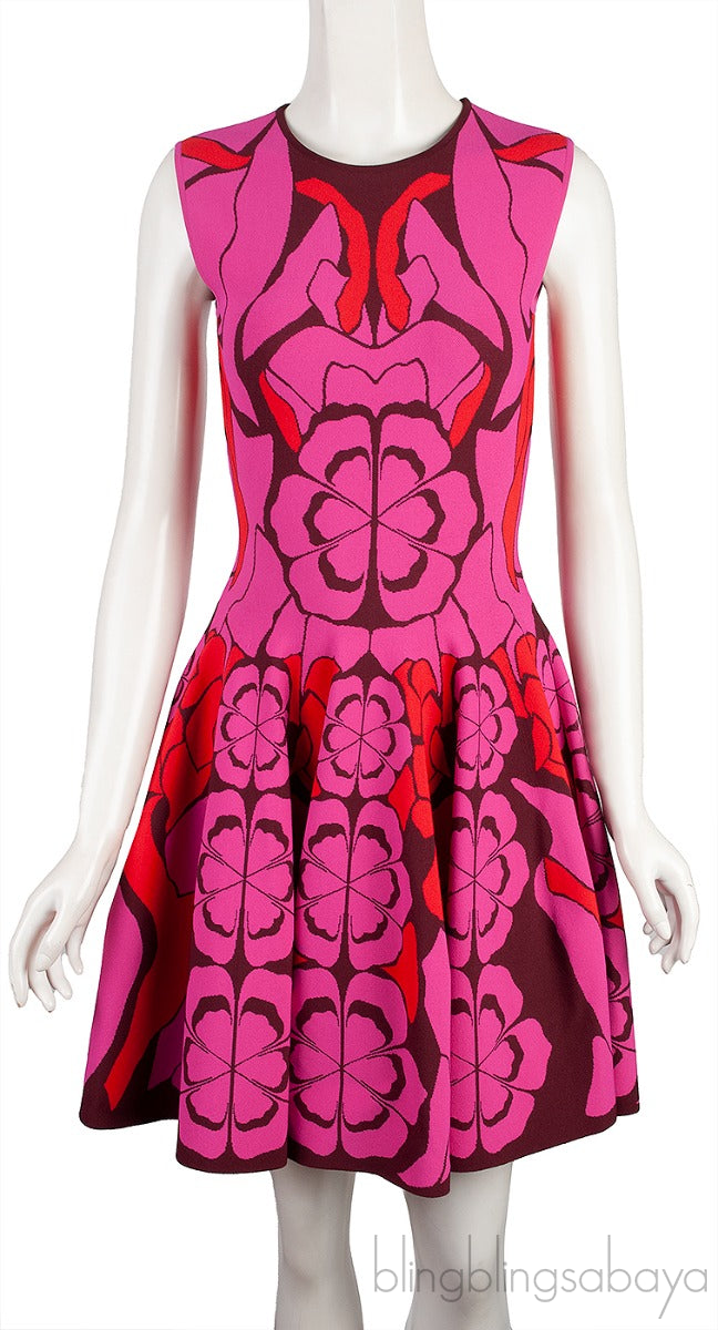 Floral Print Pink Mini Dress