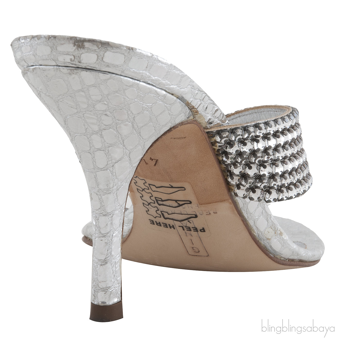Silver T-strap Sandals