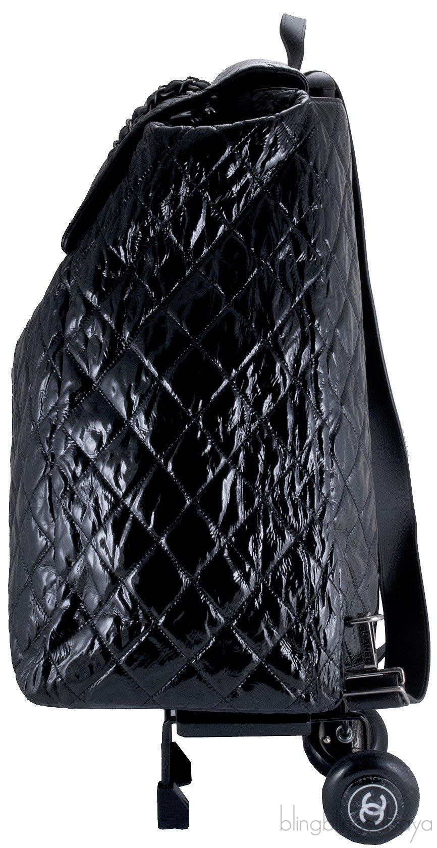 Black Quilted Shopping Trolley Bag
