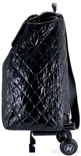 Black Quilted Shopping Trolley Bag