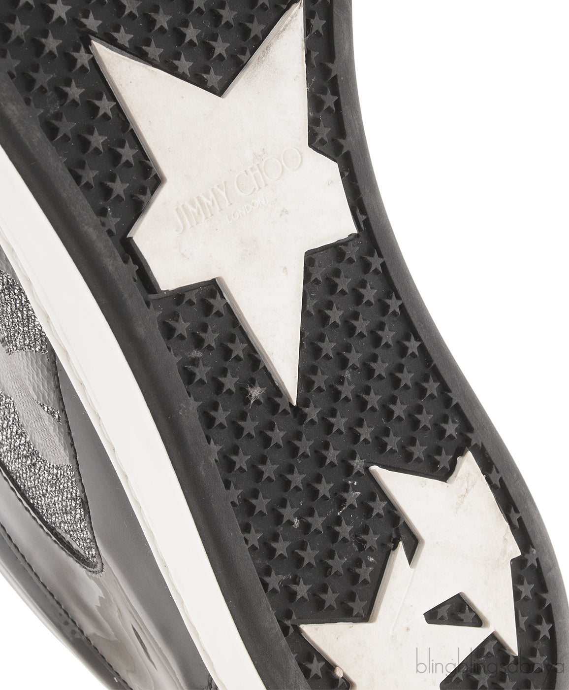 Black Patent Camou Silver Sneakers