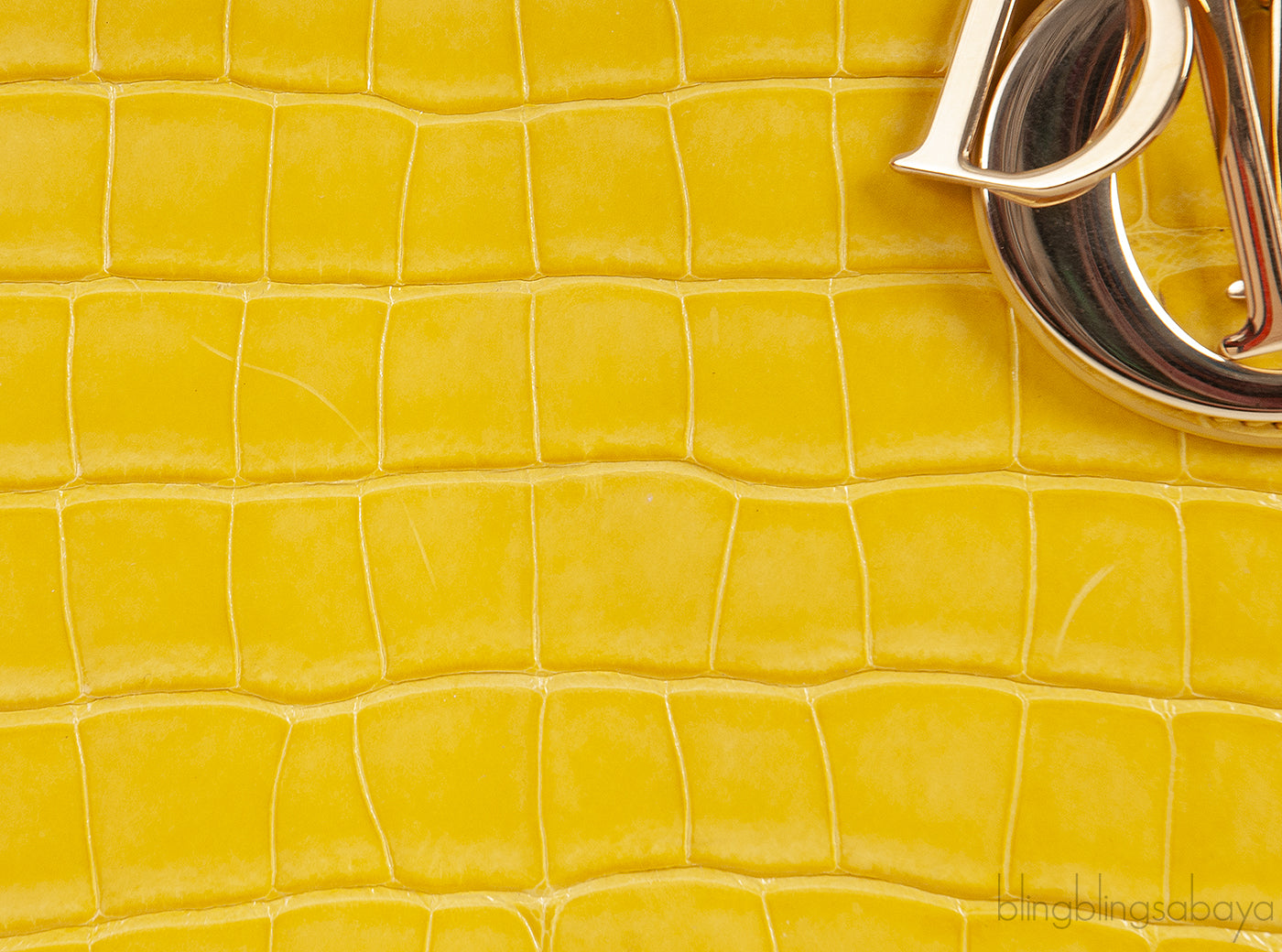 Lady Dior Yellow Crocodile Medium Bag