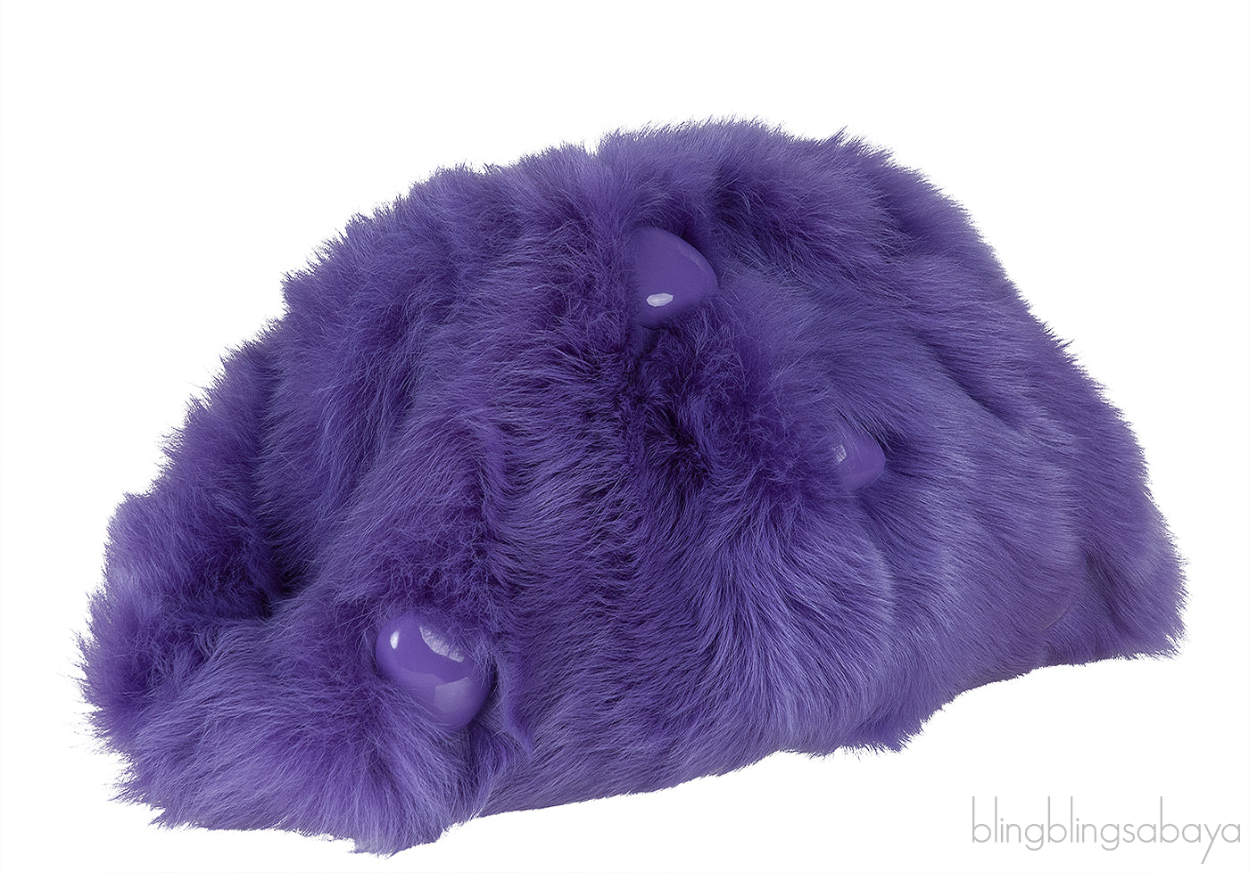 Purple Shearling Pouch
