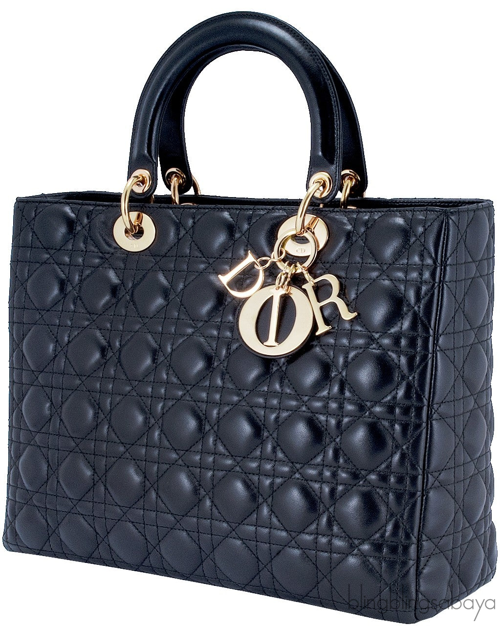 Lady Dior Large Black Quilted Bag