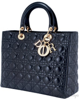 Lady Dior Large Black Quilted Bag