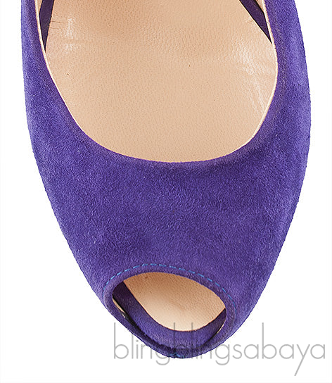 Purple Suede Slingback Pump