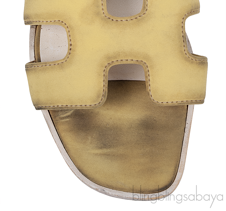 Hermes Oran Yellow Fabric Sandals