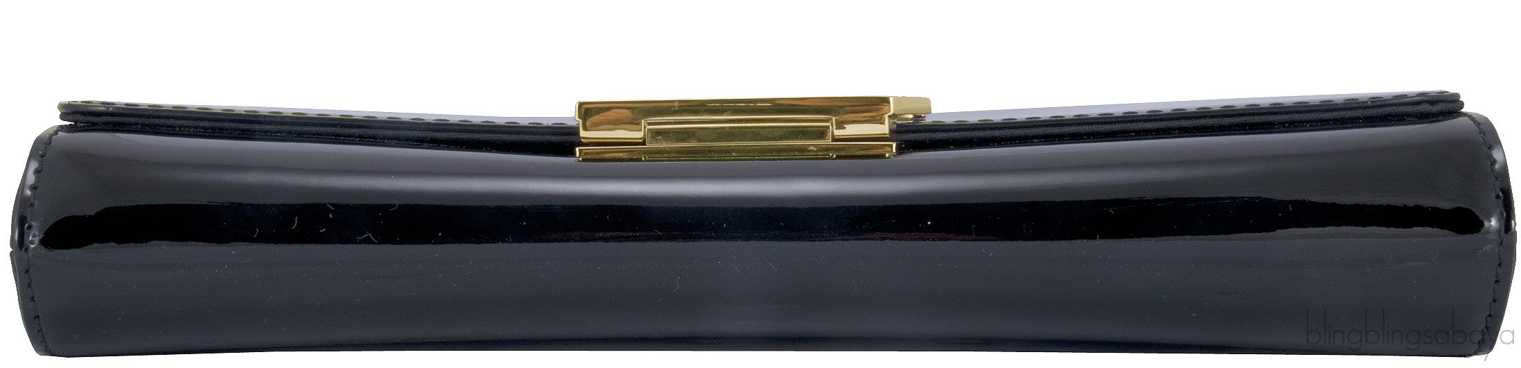Louise Black Patent Clutch