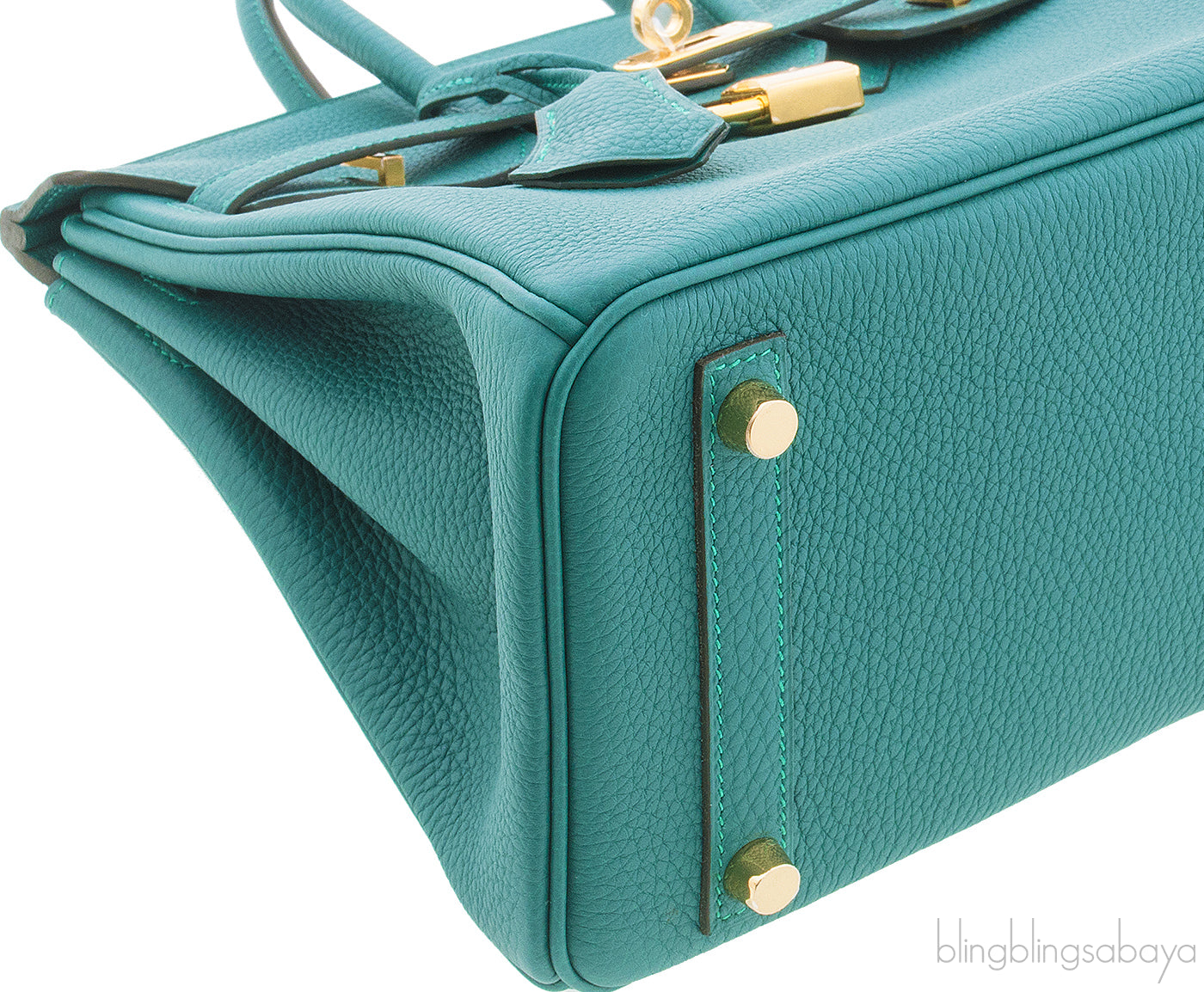 Birkin 25 Malachite Togo GHW