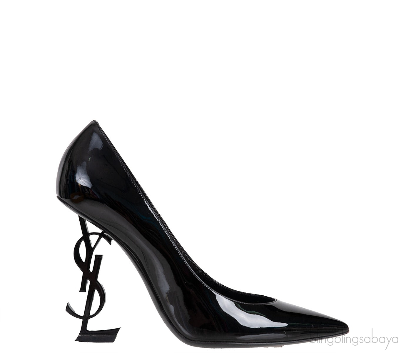 Opyum Black Patent Logo Pump