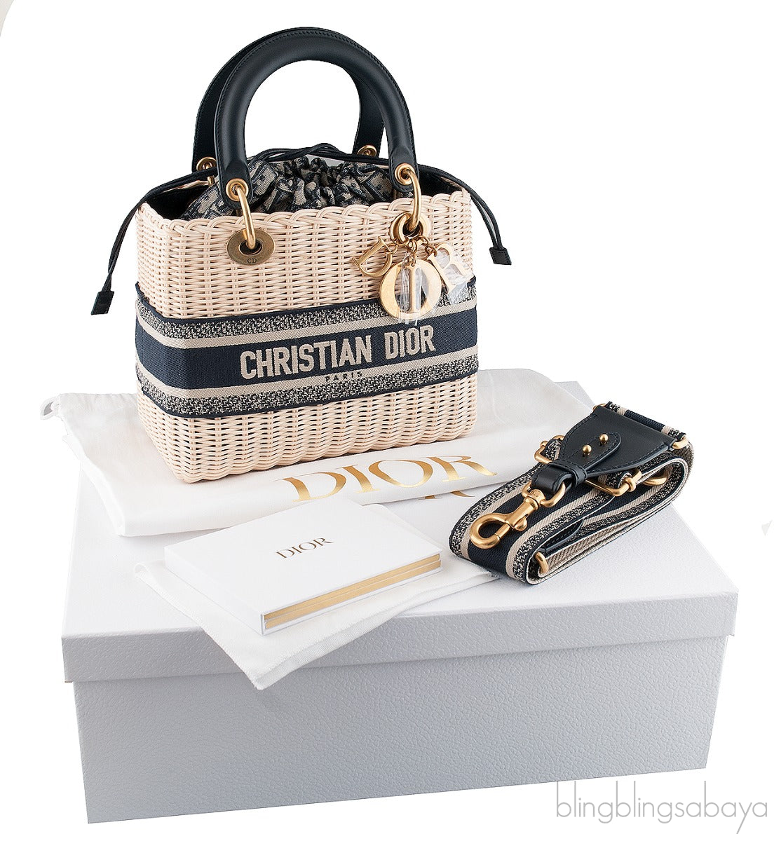 Lady Dior Natural Wicker & Dior Oblique Medium