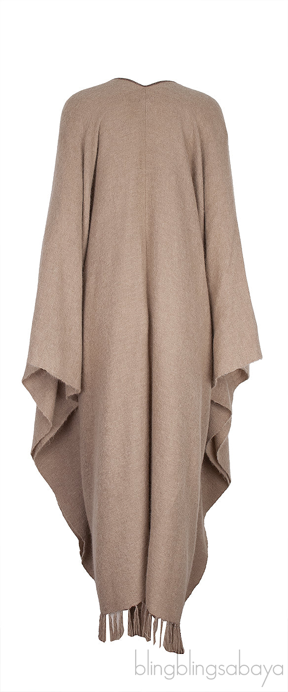 Brown Cashmere Blend Poncho