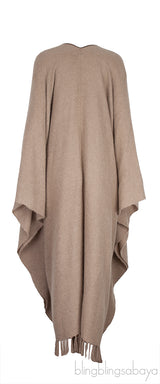 Brown Cashmere Blend Poncho