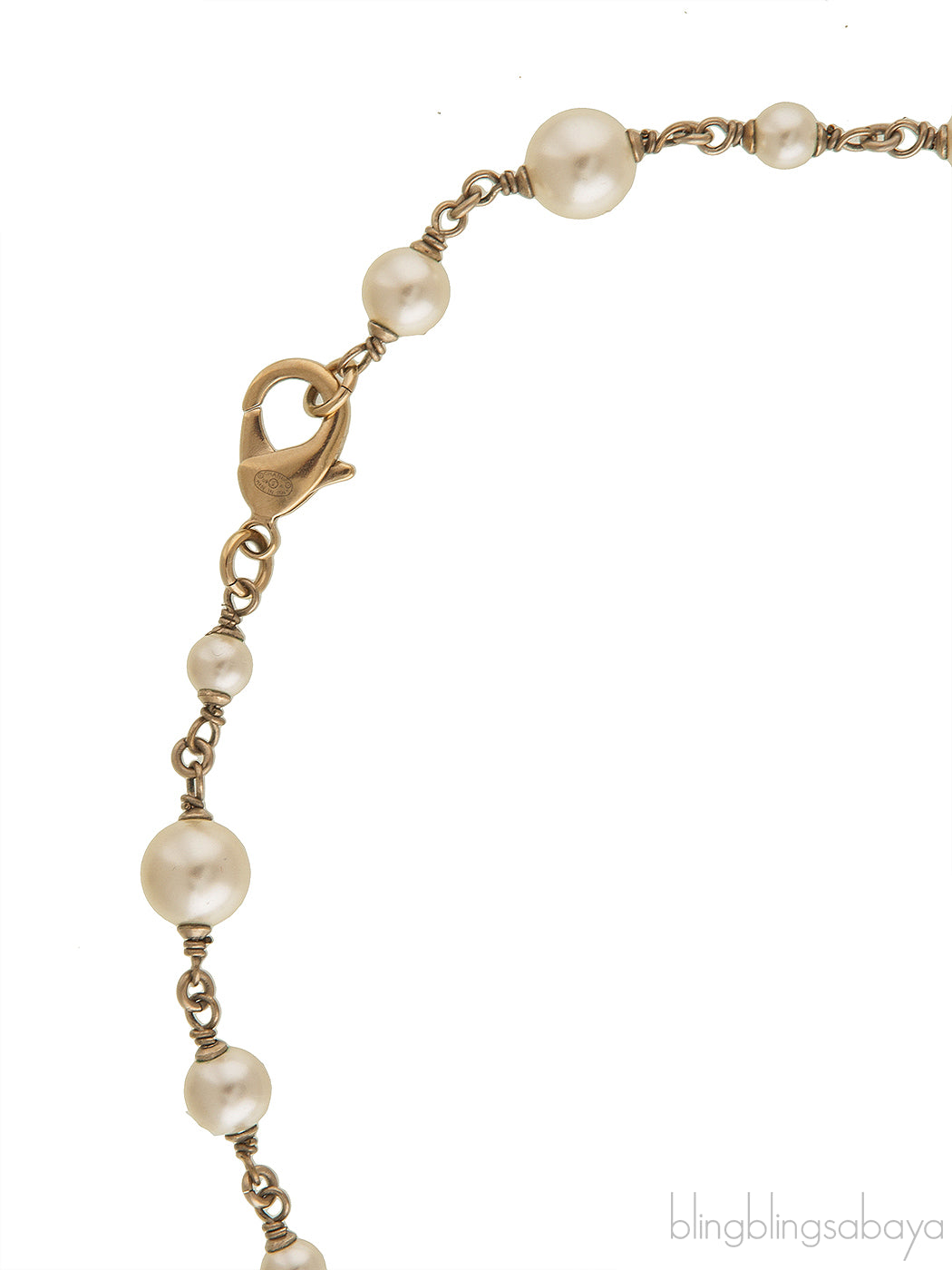Gold CC Logo Pearl Necklace