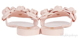Pink Camellia Rubber Logo Mules