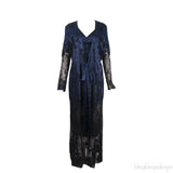 Bi-color Floral Patch Camisole Dress and Robe