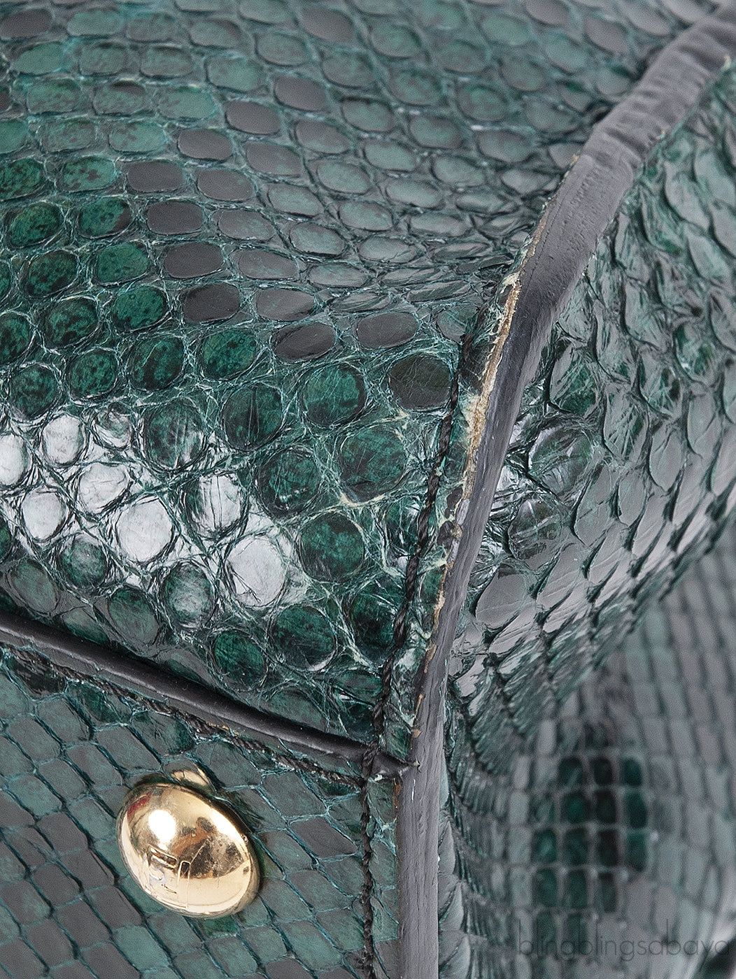 Fendi Peekaboo Medium Green Python Bag