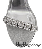 Glittery Silver Crystal Sandals