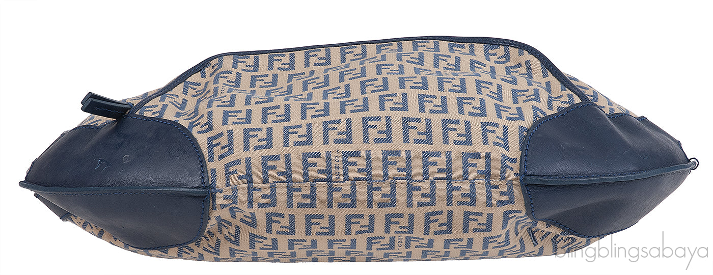 Fendi Blue FF Printed Canvas Hobo