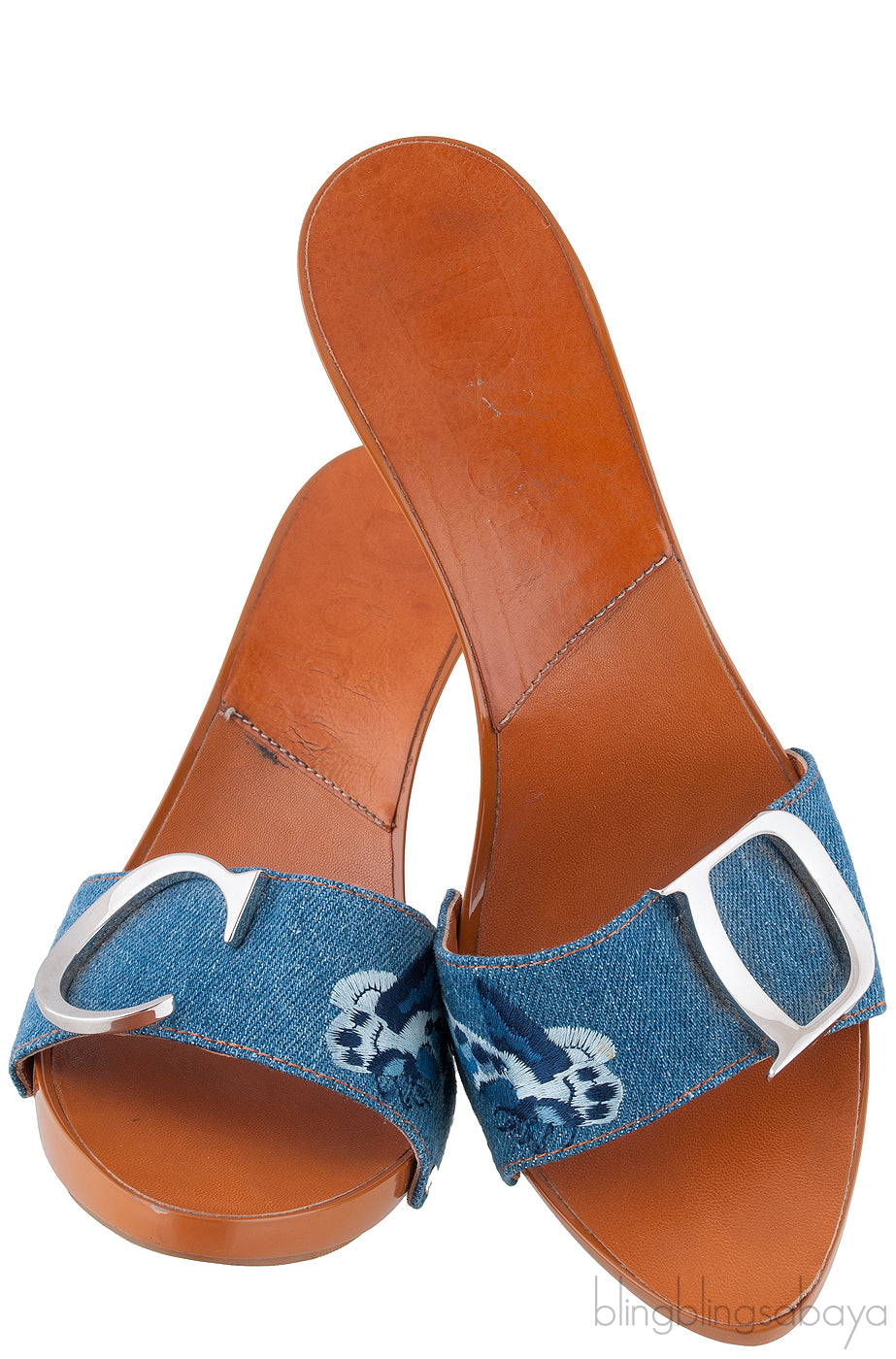 Logo Denim Mule