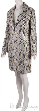 Green Lurex Multicolor Open Coat