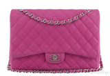 Fuchsia Pink Caviar Maxi Flap Bag