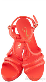 Parthenon Grecian Gladiator Column Heels Orange