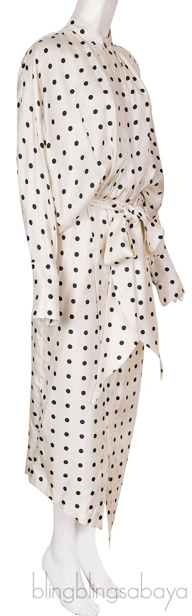 White Dublin Polka Dot Midi Dress