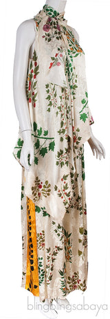 Printed Halter Blouse & Wide Leg Trouser