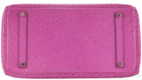Birkin 35 Ostrich Fuschia Pink PHW