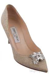 Mamey Gold Glitter Embellished Pumps