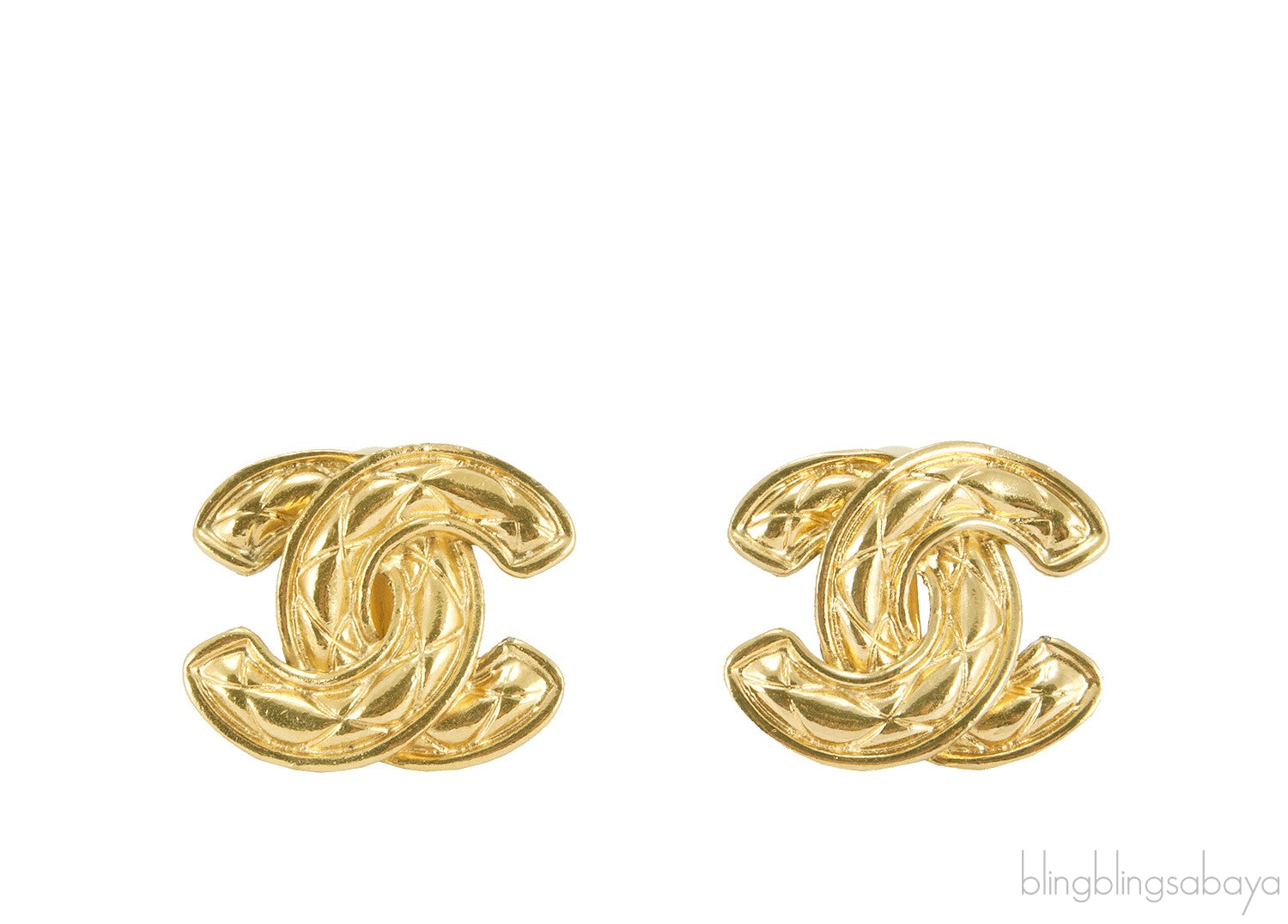 Vintage CC Quilted Earrings