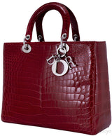 Lady Dior Crocodile Red Braise